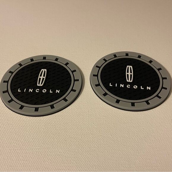 Lincoln Car cup Coasters in black. Set of 2 NWT - Picture 6 of 7